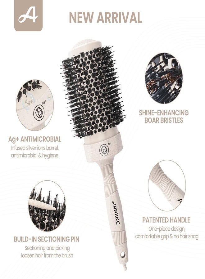 AIMIKE Large Nano Thermal Ceramic Round Brush with Barrel 2.1 inch for Blow Drying, Volume Blow Out and Curling Hair Styling (3.4 inch) - Image 2
